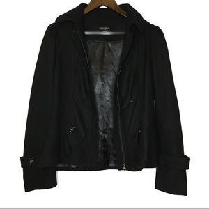 Dalia Wool Jacket Ruffles black coat winter lined
